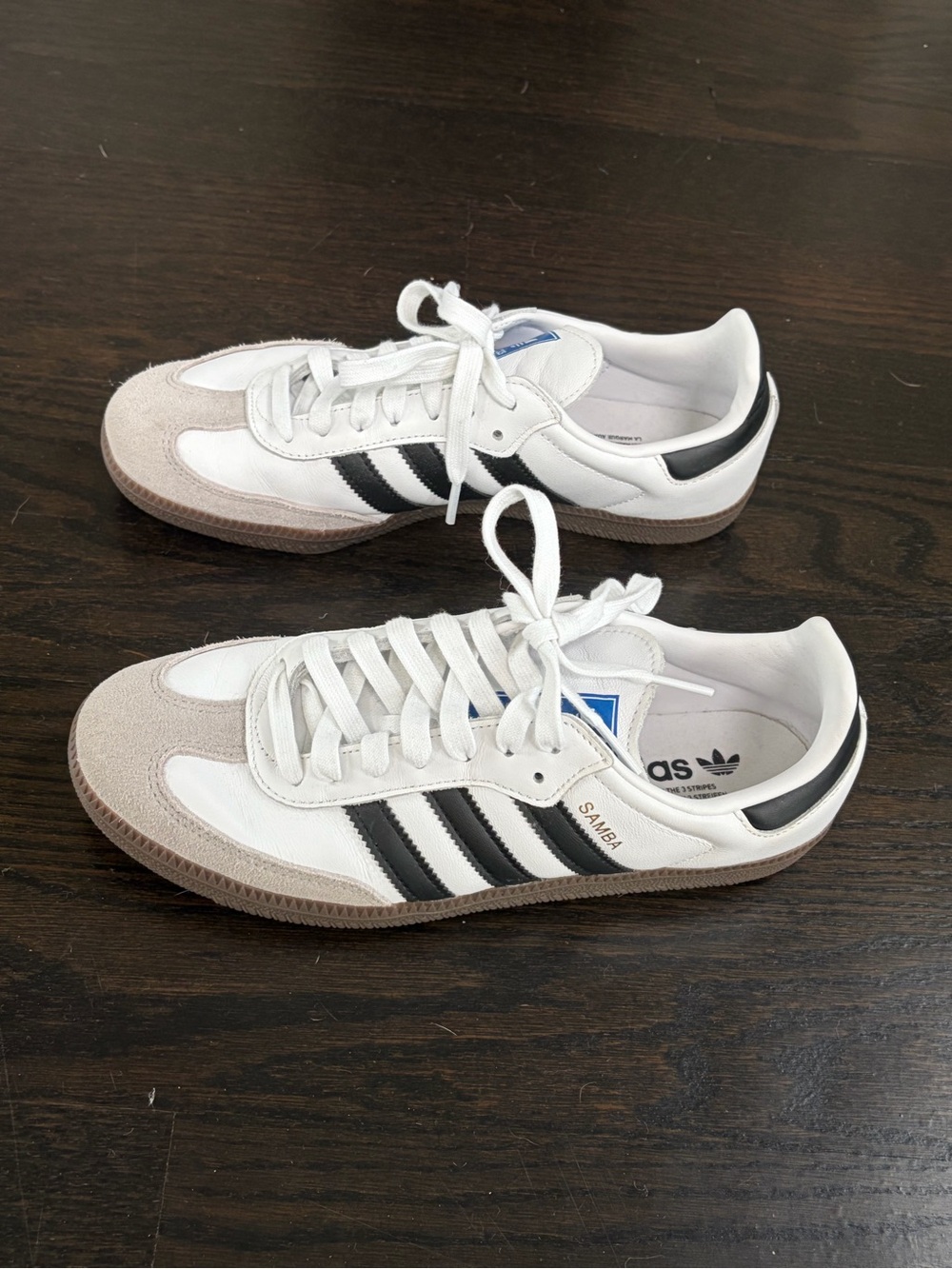 adidas Samba Leather Sneakers - White, Black, Tan